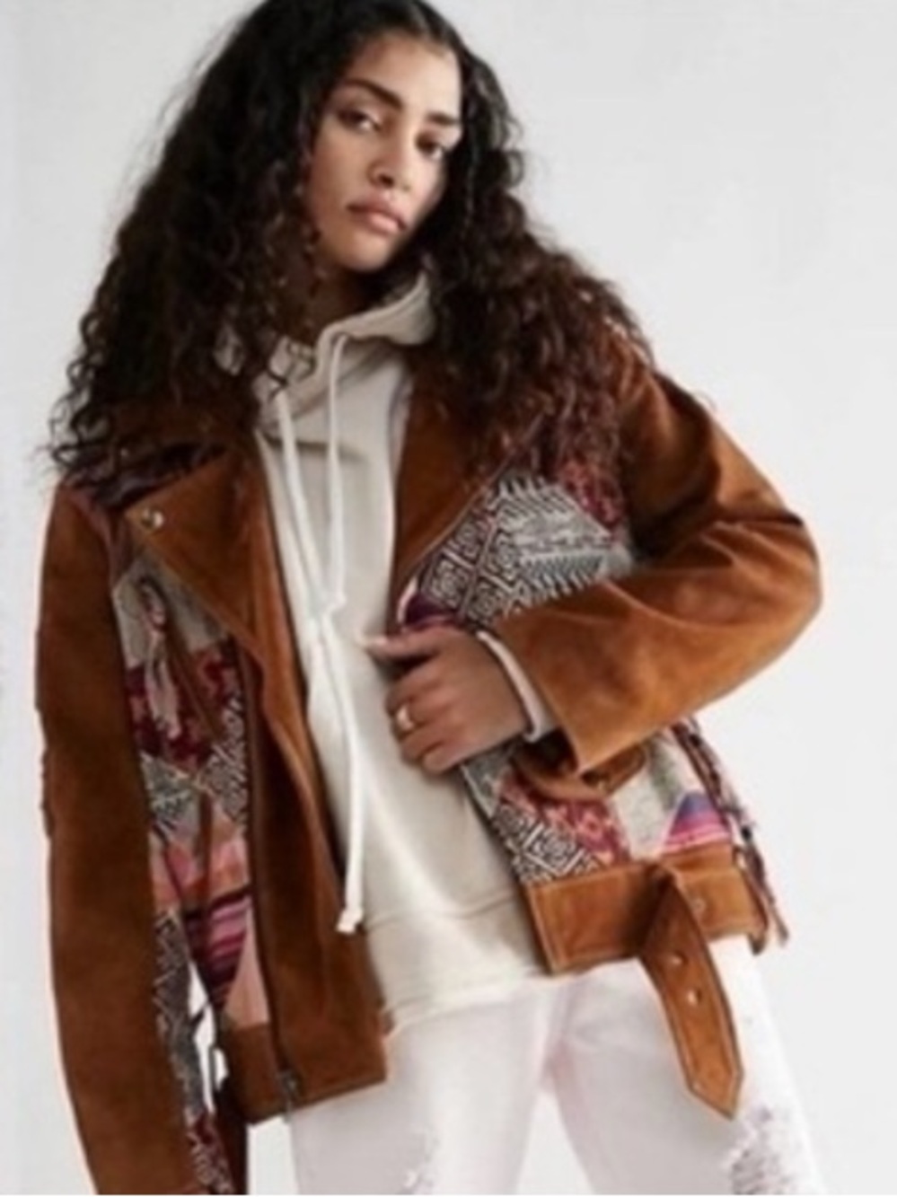 Free People Cami Pieced Moto Jacket, size L